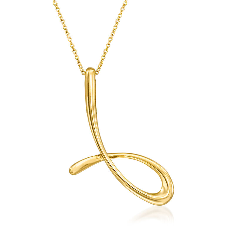 C. 1990 Vintage Tiffany Jewelry &quot;Elsa Peretti&quot; 18kt Yellow Gold Wishbone Necklace image number 0