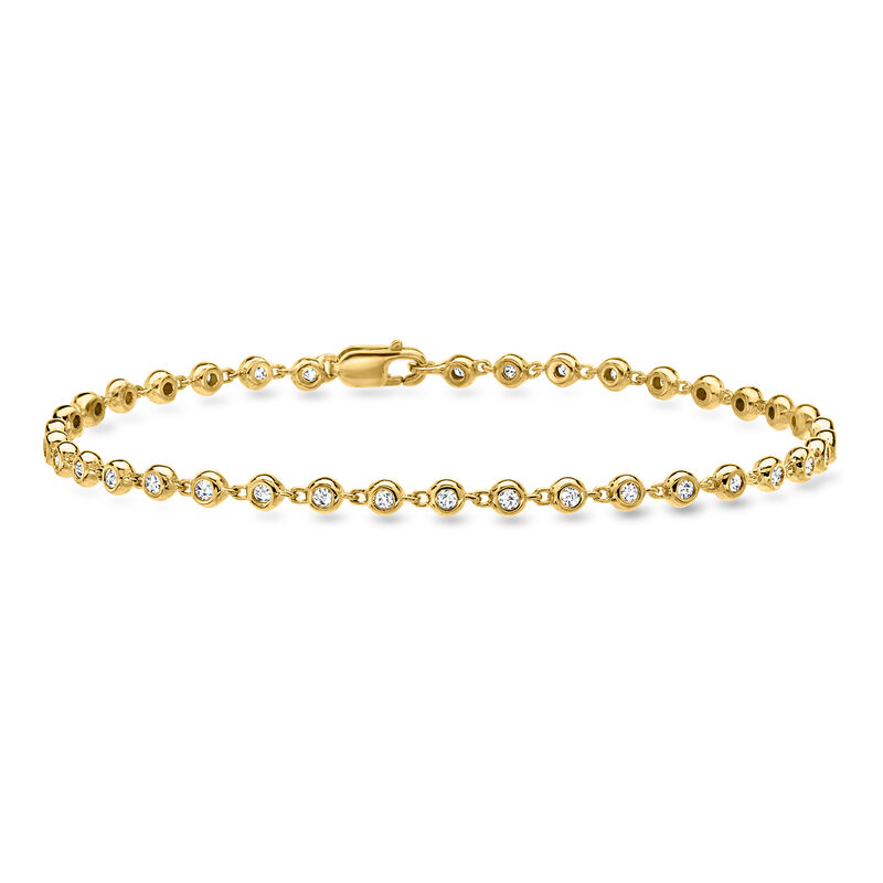 .50 ct. t.w. Bezel-Set Diamond Tennis Bracelet in 18kt Gold Over Sterling image number 0