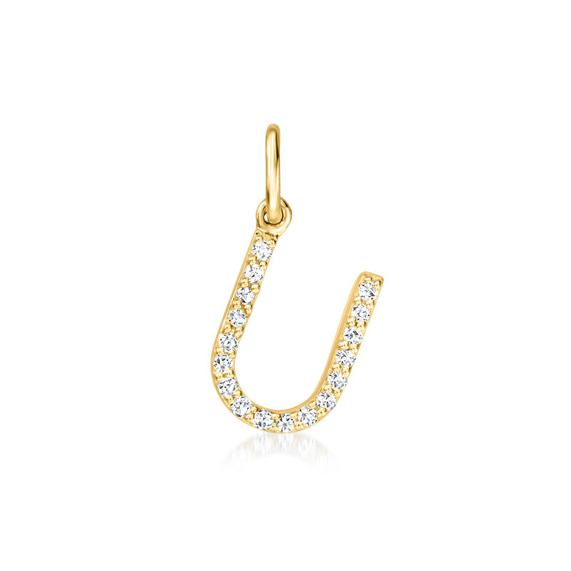 U - Diamond Initial Charm in 14kt Yellow Gold image number 0