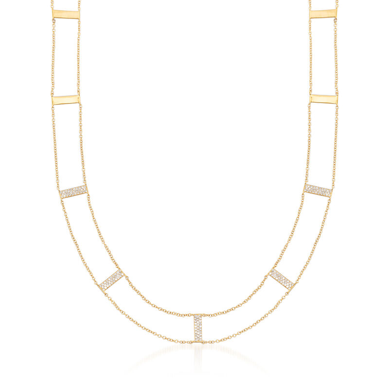 .43 ct. t.w. Diamond Bar Station Necklace in 14kt Yellow Gold image number 0