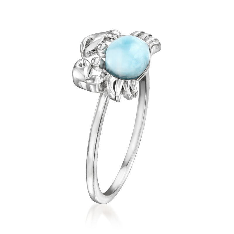 Larimar Crab Ring in Sterling Silver. Size 9 image number 2