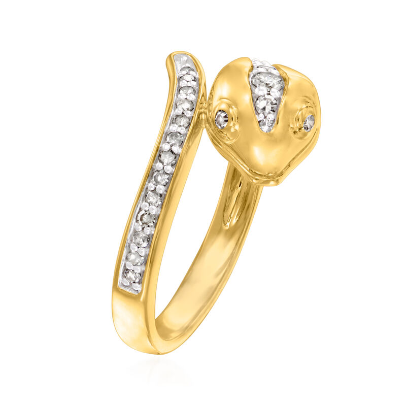 .25 ct. t.w. Diamond Snake Bypass Ring in 18kt Gold Over Sterling image number 2