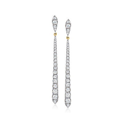 1.00 ct. t.w. Diamond Graduated Linear Drop Earrings in 14kt Yellow Gold