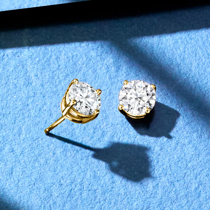 2.00 ct. t.w. Lab-Grown Diamond Stud Earrings in 14kt Yellow Gold  image number 3