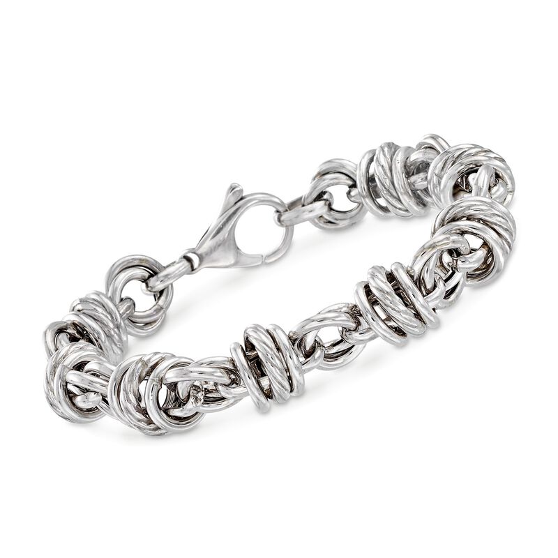 Italian Sterling Silver Multi-Circle Link Bracelet image number 0