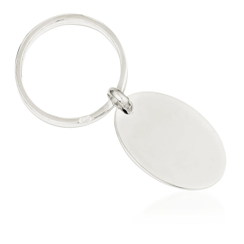 Sterling Silver Oval Engravable Key Ring image number 0