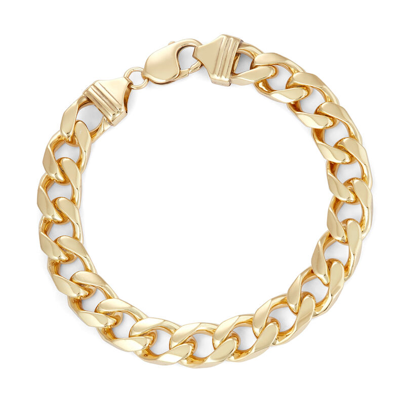 Men's 18kt Gold Over Sterling Curb-Link Bracelet image number 0