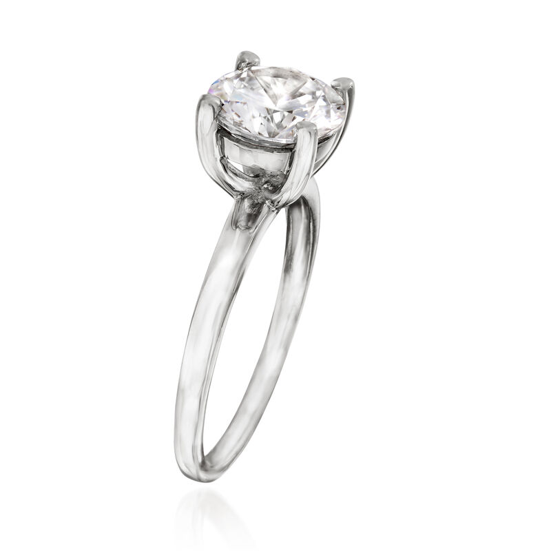 2.00 Carat CZ Solitaire Ring in 14kt White Gold image number 2
