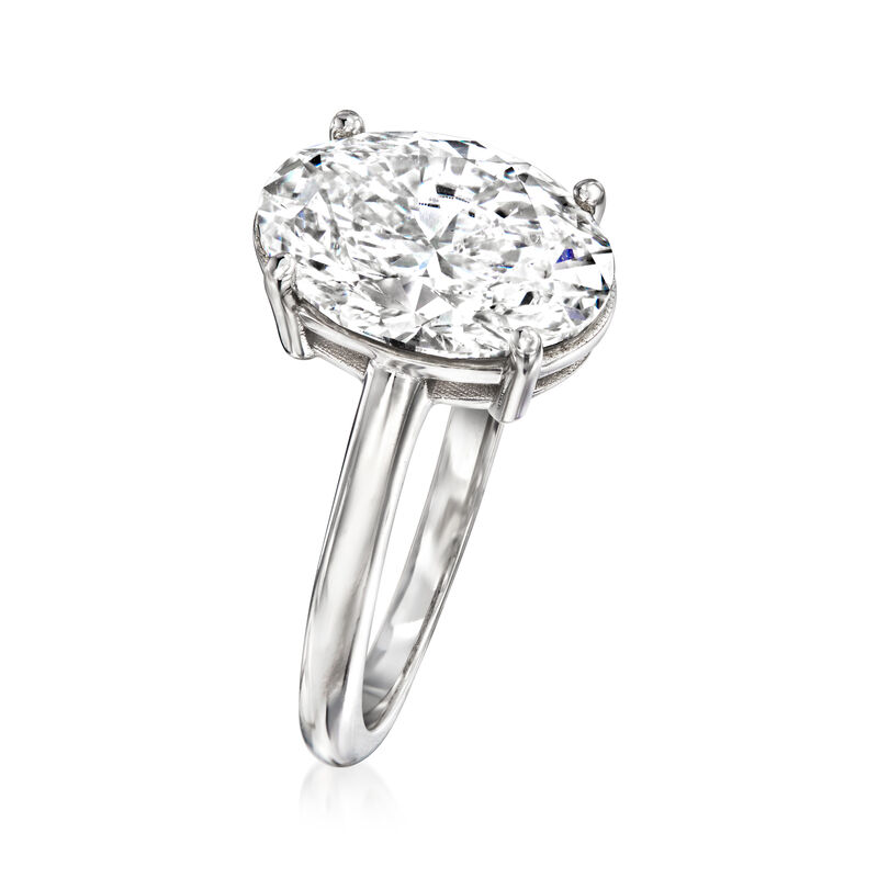 3.00 Carat Oval Lab-Grown Diamond Solitaire Ring in 14kt White Gold image number 2