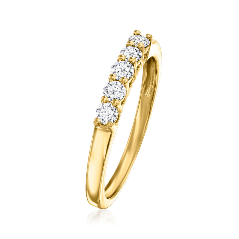 .50 ct. t.w. Lab-Grown Diamond Five-Stone Ring in 18kt Gold Over Sterling image number 2
