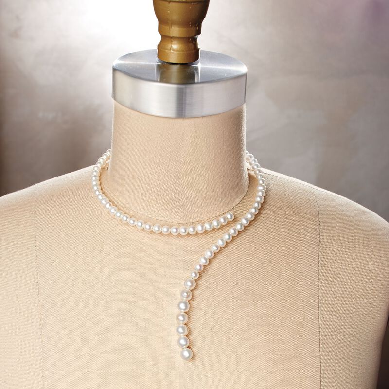 6-8mm Cultured Pearl Coiled Choker Necklace image number 3