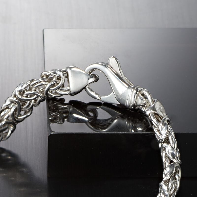 Sterling Silver Small Byzantine Bracelet image number 5