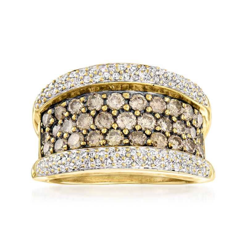 C. 2000 Vintage 2.30 ct. t.w. Brown and White Diamond Ring in 14kt Yellow Gold. Size 8 image number 0