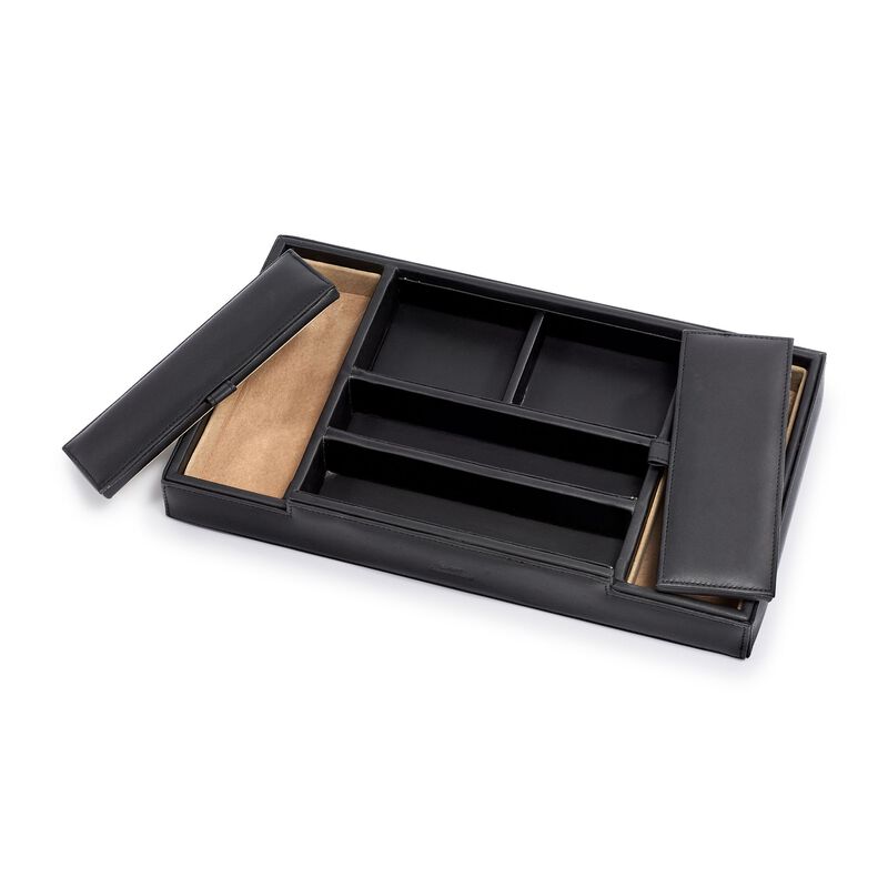 Men's Black Leather Valet Tray image number 2