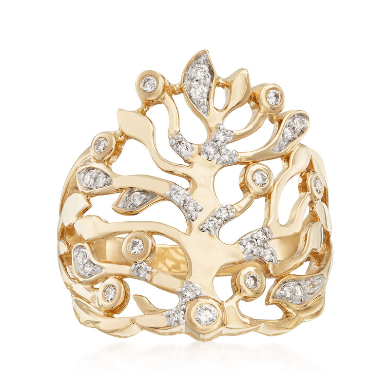.25 ct. t.w. Diamond Coral-Shape Ring in 14kt Yellow Gold image number 0