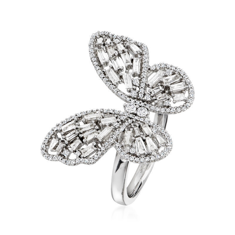 1.00 ct. t.w. Diamond Butterfly Ring in 14kt White Gold image number 2