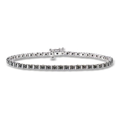 .50 ct. t.w. Black Diamond Tennis Bracelet in Sterling Silver
