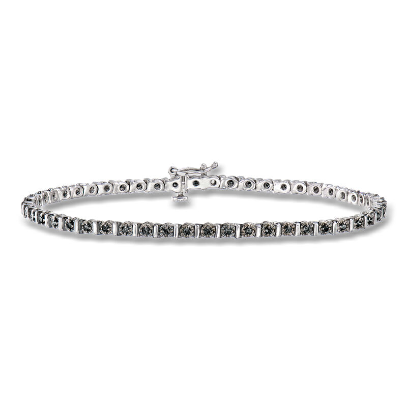 .50 ct. t.w. Black Diamond Tennis Bracelet in Sterling Silver. 7.5" image number 0