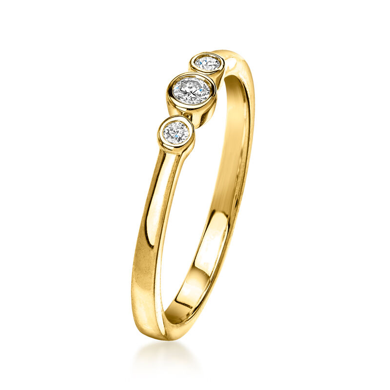 .10 ct. t.w. Bezel-Set Lab-Grown Diamond Ring in 18kt Gold Over Sterling image number 2