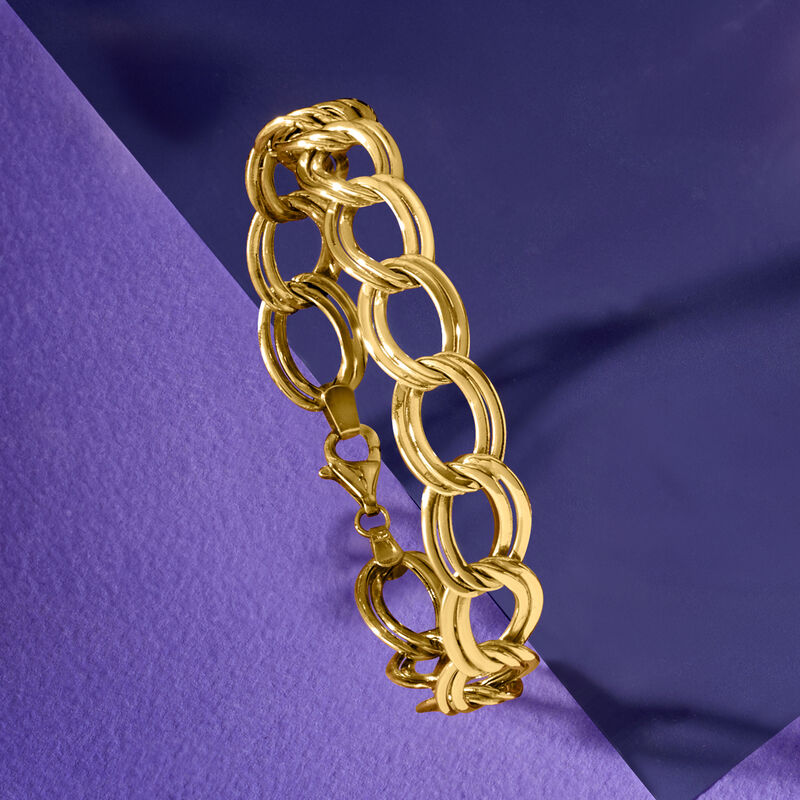 18kt Yellow Gold Double-Curb Link Bracelet image number 2