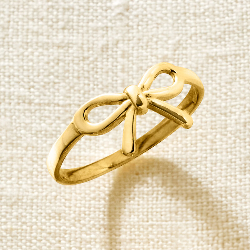 10kt Yellow Gold Bow Ring image number 3