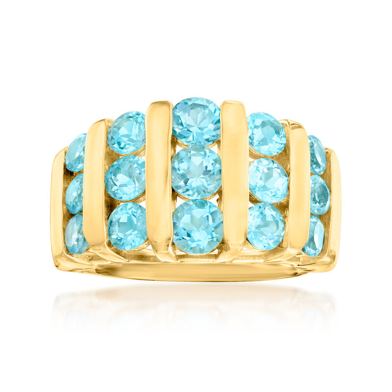 3.80 ct. t.w. Swiss Blue Topaz Ring in 18kt Gold Over Sterling image number 0
