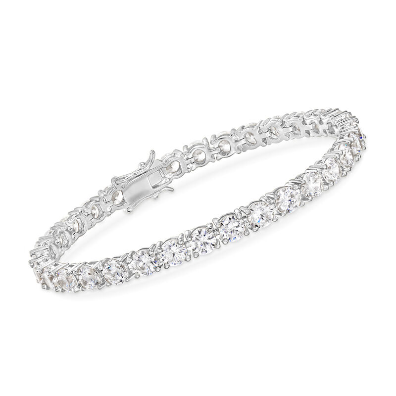 15.00 ct. t.w. CZ Tennis Bracelet in Sterling Silver image number 0