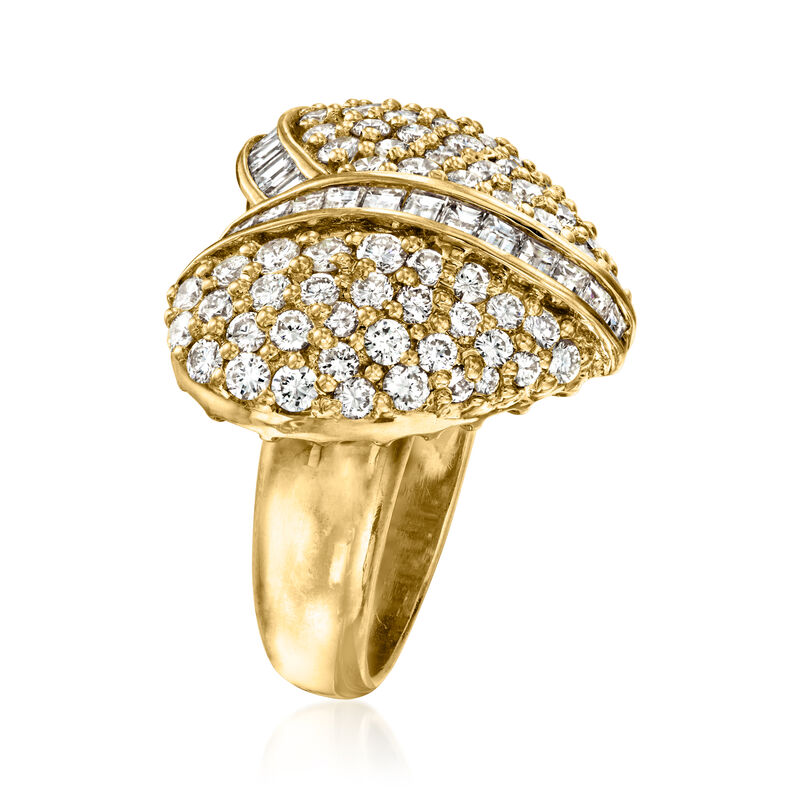 C. 1990 Vintage 3.10 ct. t.w. Diamond Heart Ring in 18kt Yellow Gold image number 2
