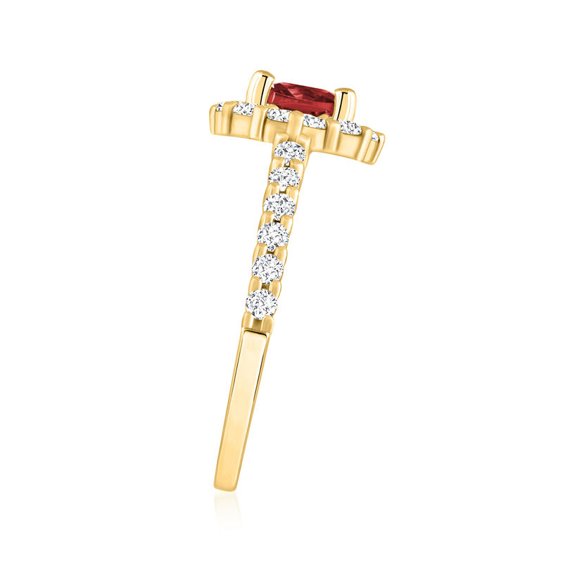 1.20 Carat Garnet Ring with .65 ct. t.w. Diamonds in 14kt Yellow Gold image number 1