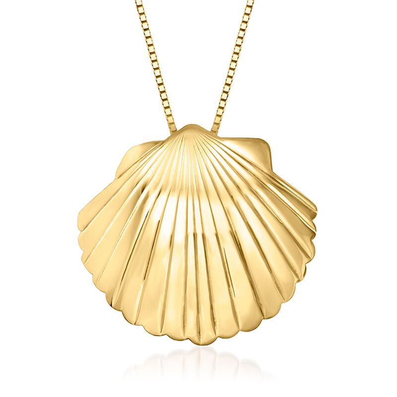 Italian 14kt Yellow Gold Seashell Pendant image number 2