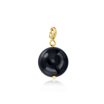 Onyx Bead Charm in 18kt Gold Over Sterling