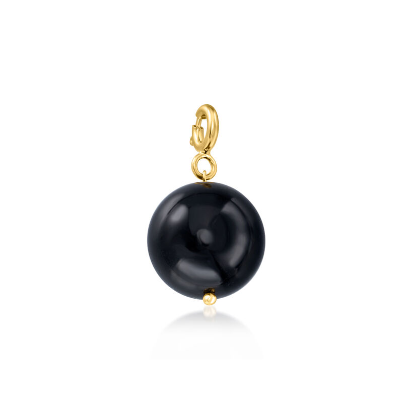 Onyx Bead Charm in 18kt Gold Over Sterling. Charm image number 1