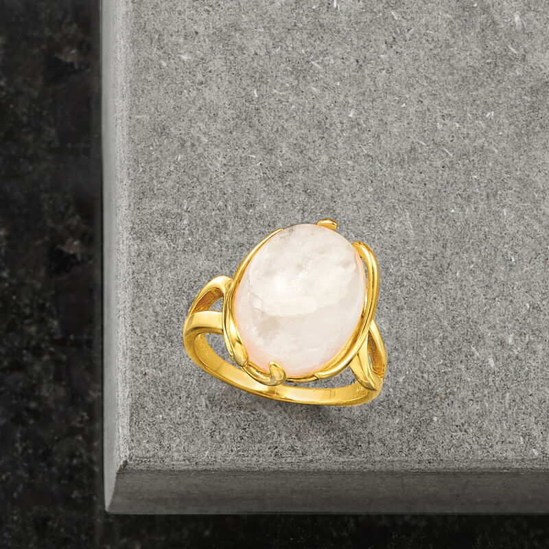 Moonstone Twisted Ring in 18kt Gold Over Sterling image number 3