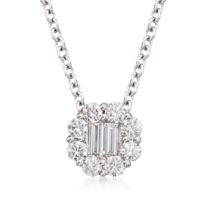 Gregg Ruth .45 ct. t.w. Diamond Circle Pendant Necklace in 18kt White Gold image number 0