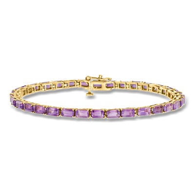 10.00 ct. t.w. Emerald-Cut Amethyst Tennis Bracelet in 14kt Yellow Gold