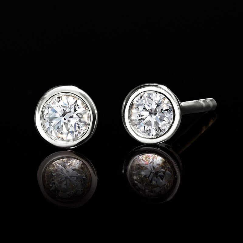 .20 ct. t.w. Bezel-Set Lab-Grown Diamond Stud Earrings in Sterling Silver image number 2