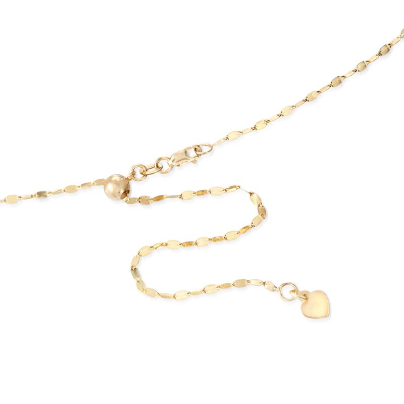 Italian 1.5mm 14kt Yellow Gold Adjustable Slider Lumachina Chain Necklace. 22&quot; image number 2