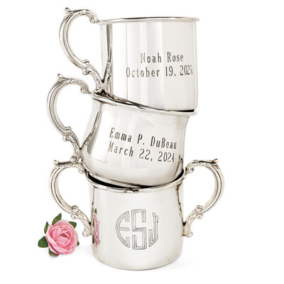 Empire Sterling Silver Personalized Bulged Baby Cup