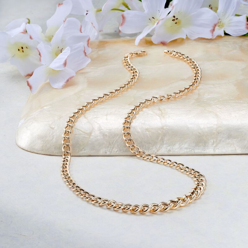 Italian 18kt Yellow Gold Graduated Curb-Link Necklace image number 2