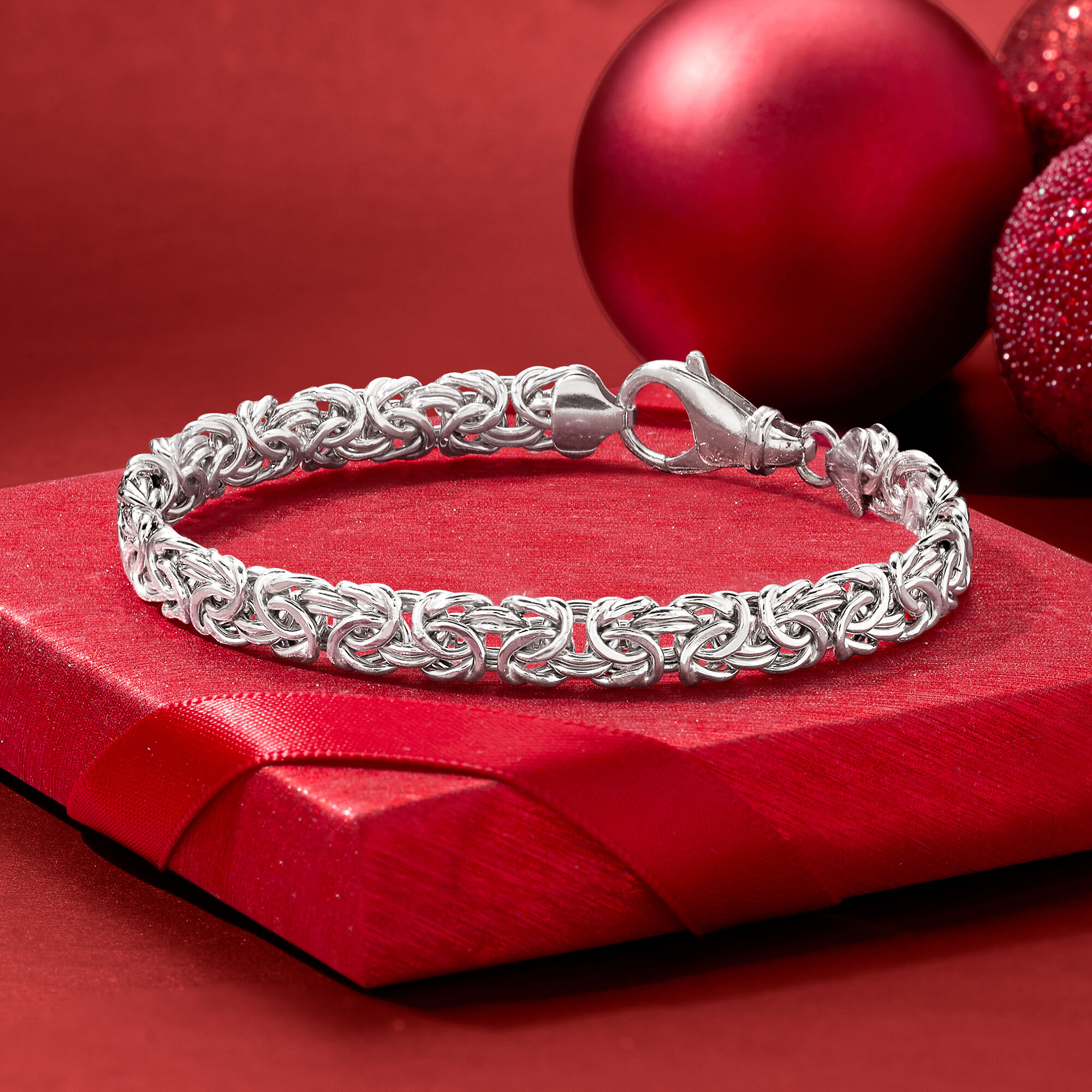 Sterling Silver Small Byzantine Bracelet