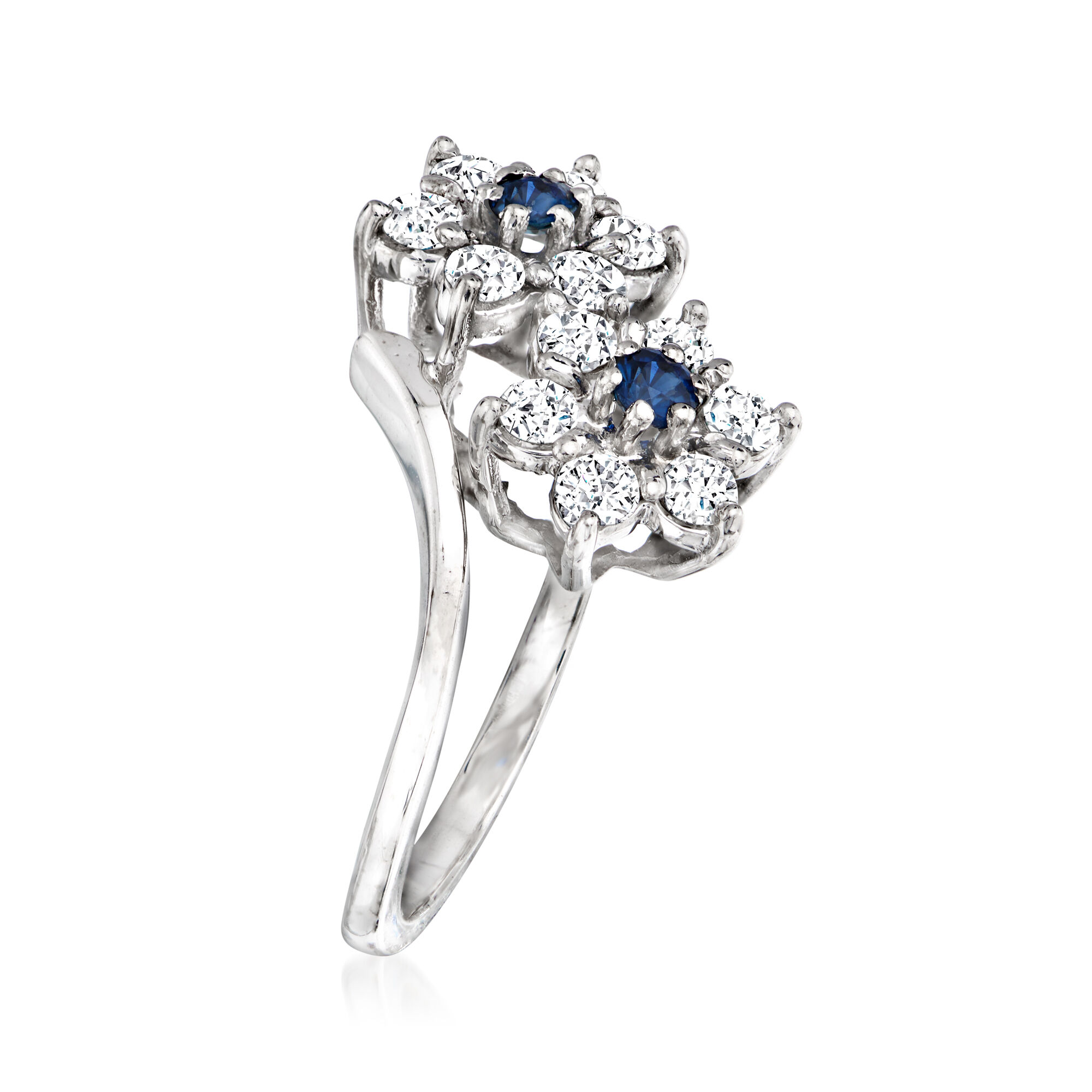 C. 1990 Vintage .85 ct. t.w. Diamond and .20 ct. t.w. Sapphire