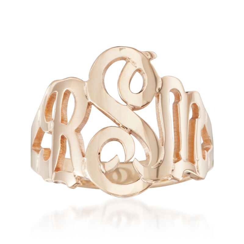 14kt Yellow Gold Script Monogram Ring image number 0