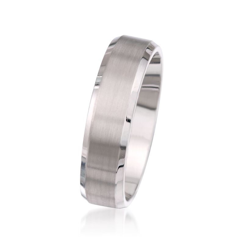 Men's 6mm 14kt White Gold Wedding Ring image number 1