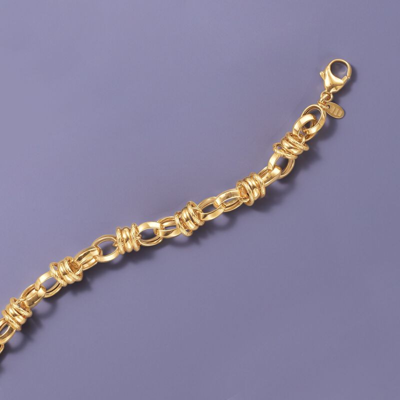 Italian 14kt Yellow Gold Round Link Bracelet. 8.25&quot; image number 2