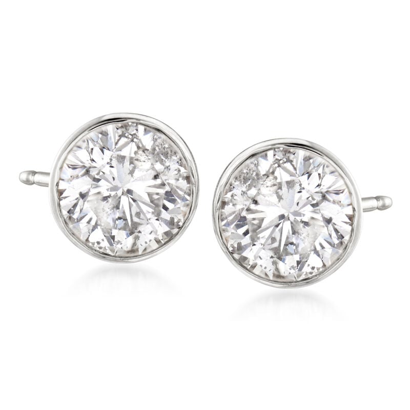 2.00 ct. t.w. Bezel-Set Diamond Stud Earrings in 14kt White Gold image number 0