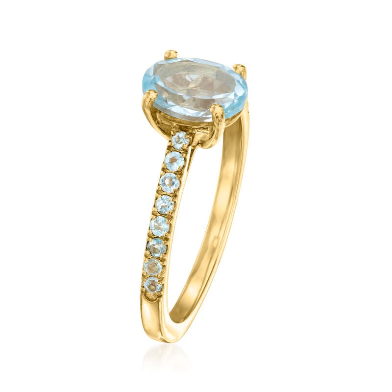 1.60 ct. t.w. Sky Blue Topaz Birthstone Ring in 18kt Gold Over Sterling image number 2
