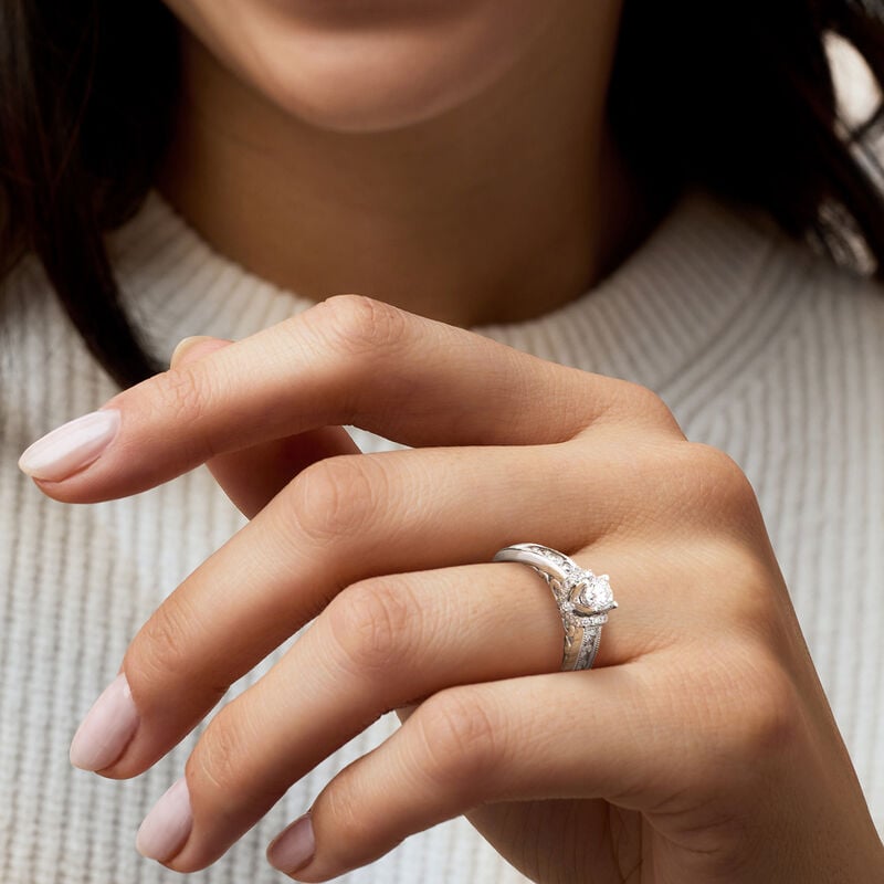 C. 2000 Vintage 1.15 ct. t.w. Diamond Ring in 14kt White Gold. Size 7.5 image number 1