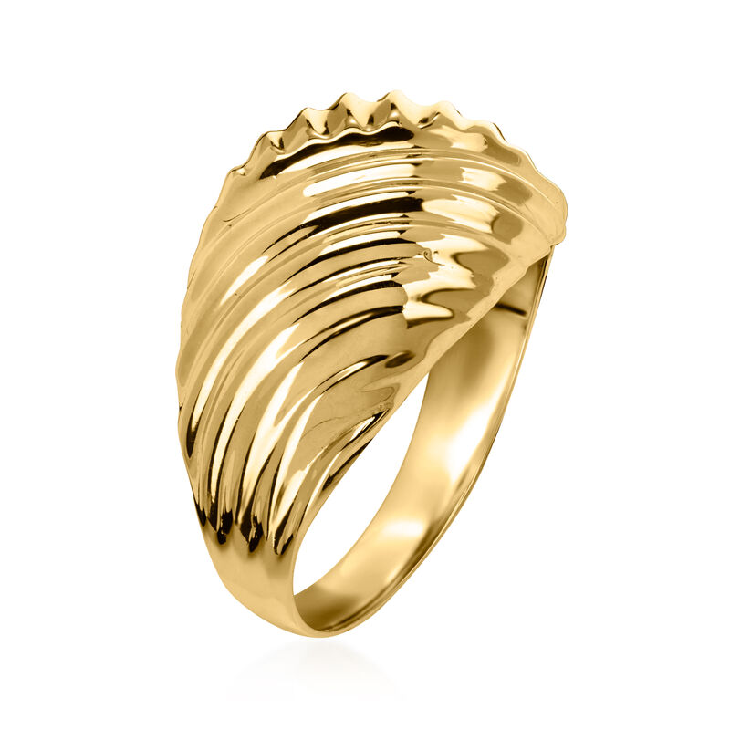 C. 1980 Vintage 14kt Yellow Gold Shrimp Ring. Size 6 image number 2