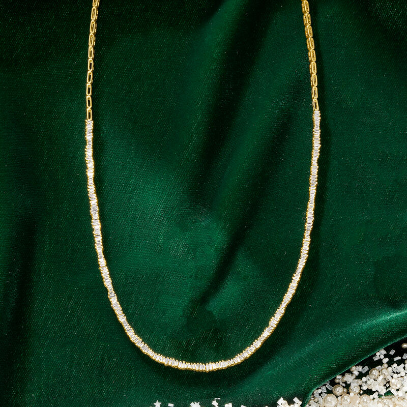 2.10 ct. t.w. Baguette Diamond Necklace in 14kt Yellow Gold. 20&quot; image number 2