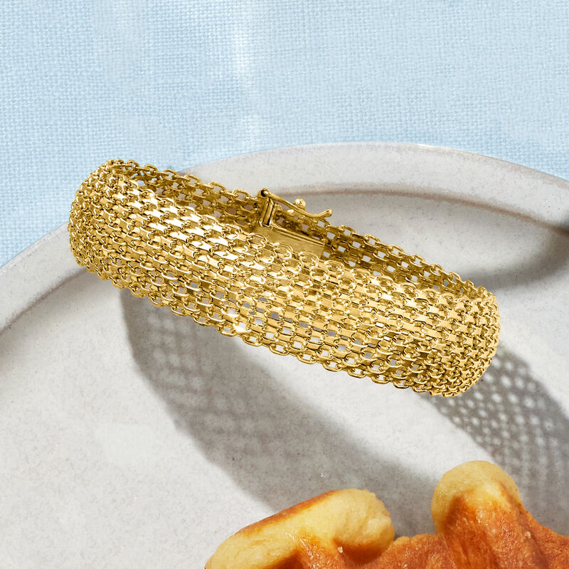 Italian 14kt Yellow Gold Bismark-Link Bracelet. 7&quot; image number 5